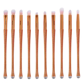 

10Pcs Golde Eye Makeup Brush Foundation Eye Shadow Blending Eyebrow Highlighting Eyeliner Professional Cosmetic Brushes Tool