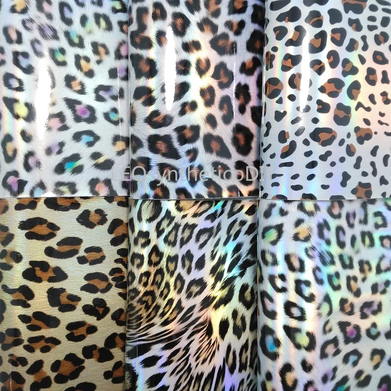 

1PC 21X29CM Synthetic Letaher, Cuero Sintetico Iridescent Leopard Smooth Leather For Making Bows LEOsyntheticoDIY T116