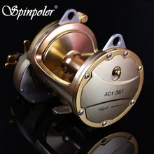 Золотой ACT351 Приманка литья Рыболовная катушка Троллинг катушки 3BB+ 1RB высокопрочный корпус литой барабан колеса 30 кг Максимальная мощность