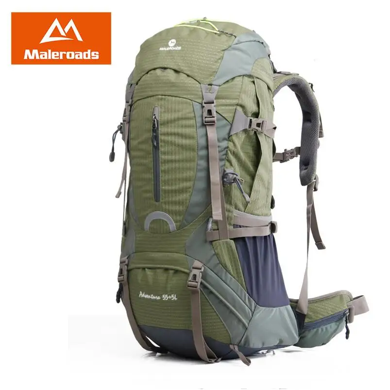 60L Профессиональный подняться рюкзак Maleroads походы рюкзак Открытый путешествия лагерь оборудовать Пеший Туризм Шестерни Альпинизм сумка для Альпинист - Цвет: Army Green 60L