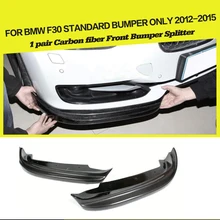 Carbon Front Bumper Splitter Flags Apron Car-Styling For BMW 3Series F30 Standard Sedan 4 Door 12-15