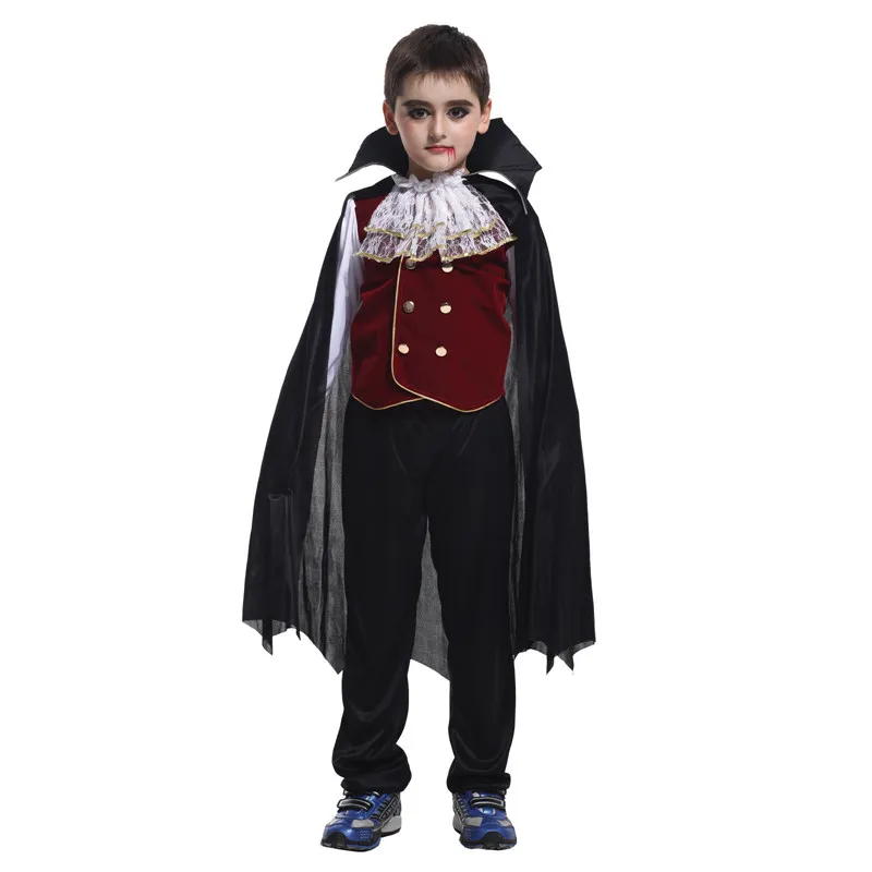 

Child Noble Count Dracula Costume Gothic Victorian Vampire Costumes for Boys Halloween Purim Party Carnival Cosplay