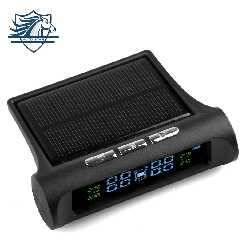 

TPMS Car detector Tire Pressure Monitoring System TW300 Solar Energy Display 4 External Sensor Auto Alarm System Diagnostic tool