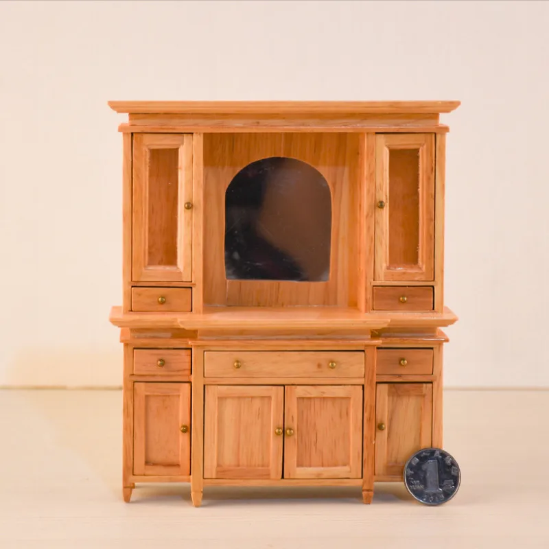 1:12 الأثاث مصغرة خزانة دمية لعبة الدمى الخشبية نتظاهر اللعب اللعب هدايا للبنات الأطفال مجموعة