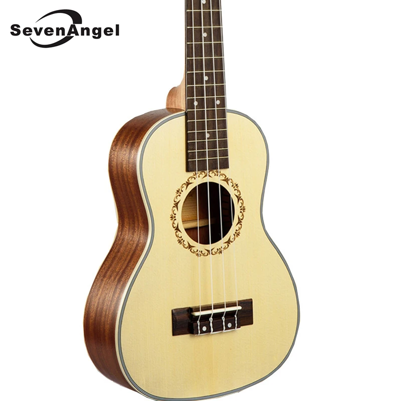 SevenAngel Brand 23 inch Ukulele 4 strings Hawaiian guitar Ingman spruce Top panel Sapele Side Electric with Pickup EQ | Спорт и