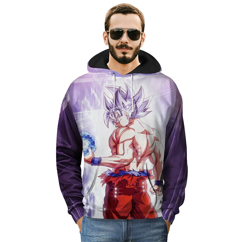 Осень зима толстовки Для мужчин Dragon Ball 3d принтом Сон Гоку пуловер с капюшоном