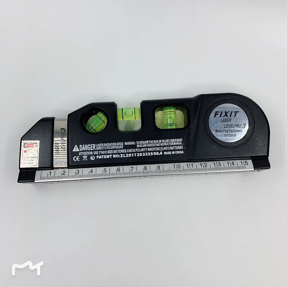 Laser-niveau Kruis Lijn Laser Tape 2.5 M Measurment Multipurpose Hand Tool