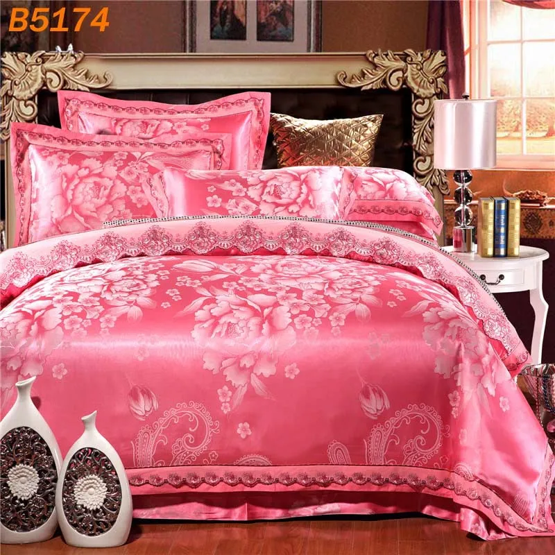 Luxury Magenta Bedding Set Silk 4pcs Silk Bed Set Tribute Silk