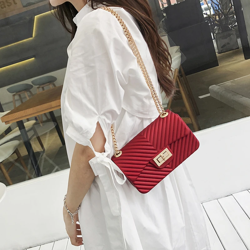 

Crossbody Bags For Women 2019 Ladies New Arrival Fold Flap Chain Lock Elegant Shoulder Bags Female Small Glisten Messenger Bags