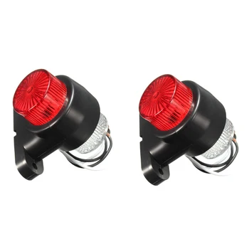 

1 Pair 10-30V 8 Led Red & White Side Marker Light Lamp For Trailer Truck Lorry Caravan