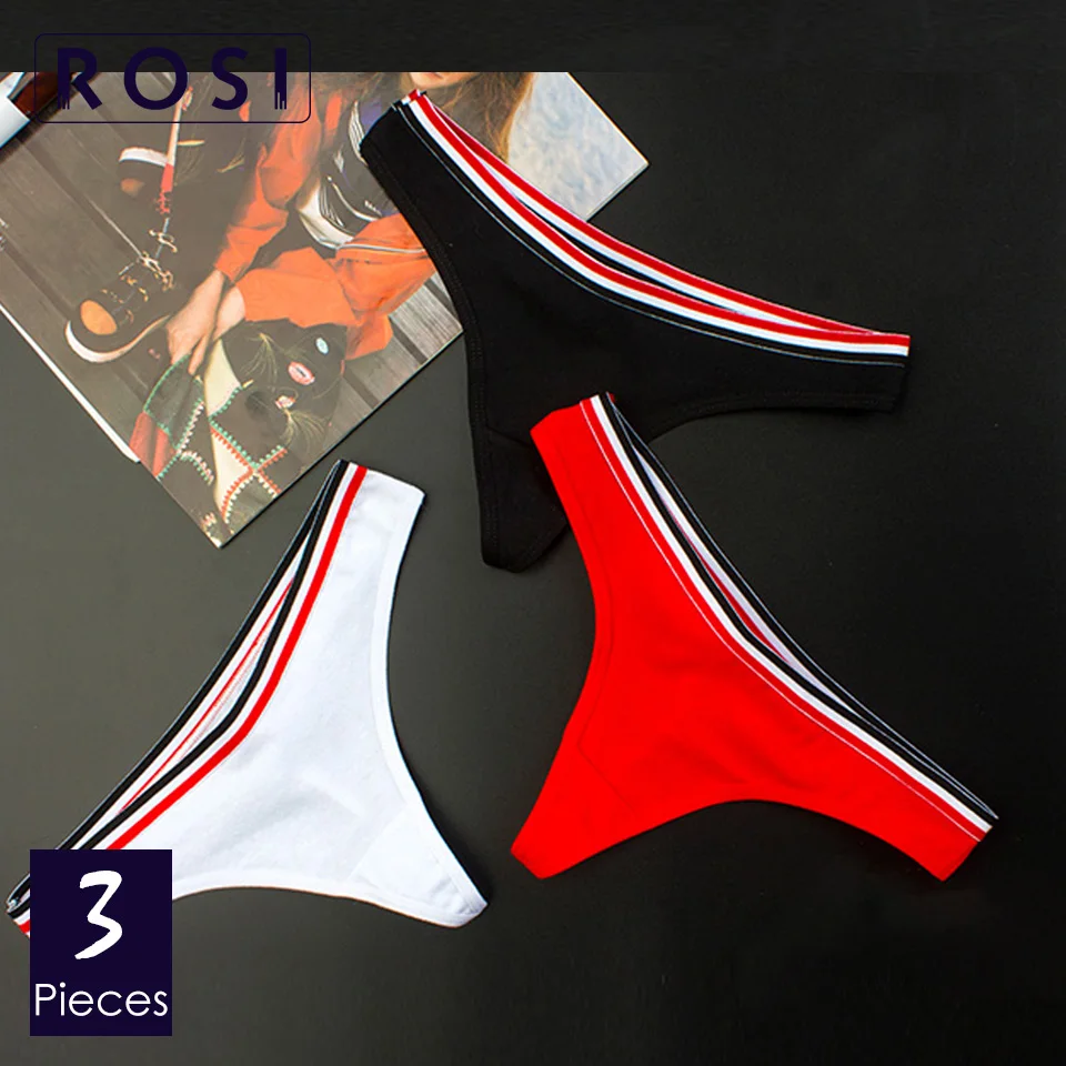

Women Sexy G-String Panties Cotton Thong Underwear Seamless bikini Women's Low Waist Briefs Transparent Lingerie Pants 3Pcs ROSI