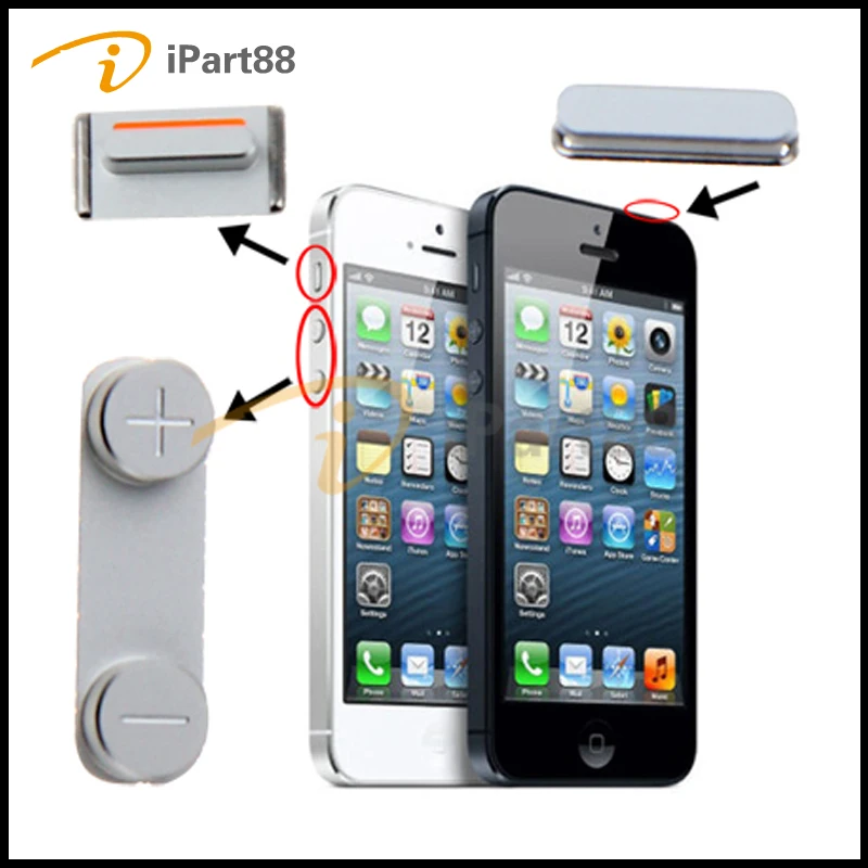 

iPart88 1Piece 3 in 1 Mute Button + Power Button + Volume Button For iPhone 5, For iPhone 5 Button Key Set