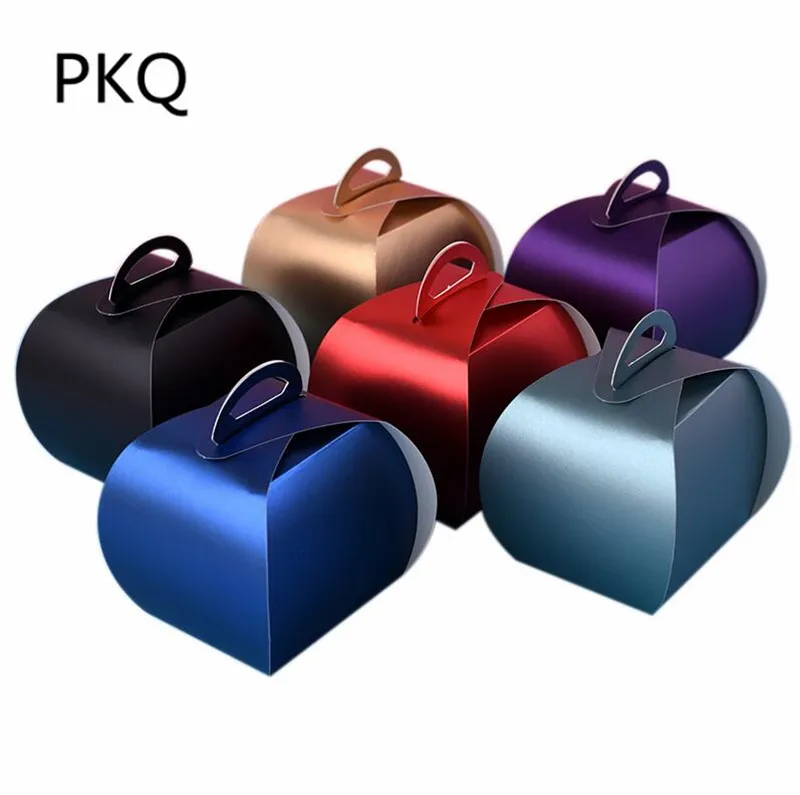 Buy 40pcs Small cake box with handle 6 colors paper