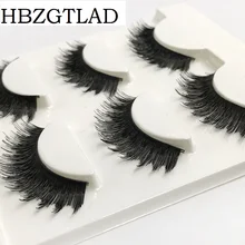 Hbzgtlad ручной работы хлопчатобумажная нить накладные 3D ресницы легкие накладные ресницы