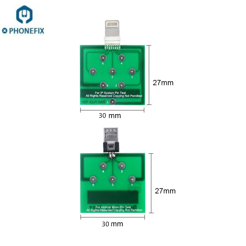

Micro Dock Flex Test Board Testing for U2 IC Battery Bad or Good USB Charging Port Diagnostic Tool for iPhone / Android Phone