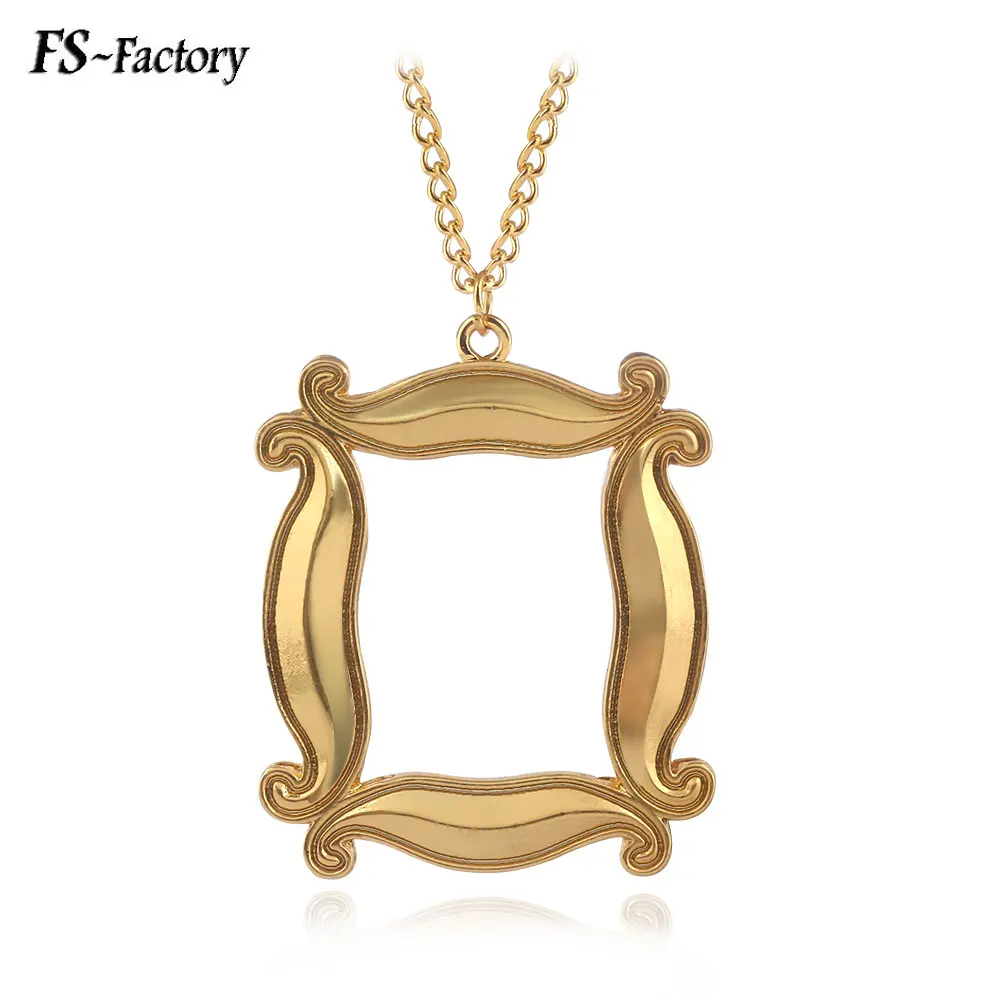 

TV Show Friends Gold Photo Frame Necklace Metal Enamel Necklaces Pendants with Gold Chain for Best Friend Jewelry Dropshipping