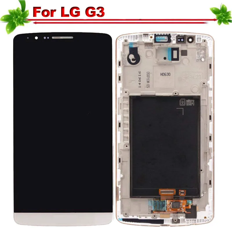 IPS for LG G3 LCD Display With Frame Touch Screen Digitizer Assembly Replacement for LG G3 D850 D851 D855 LCD Display