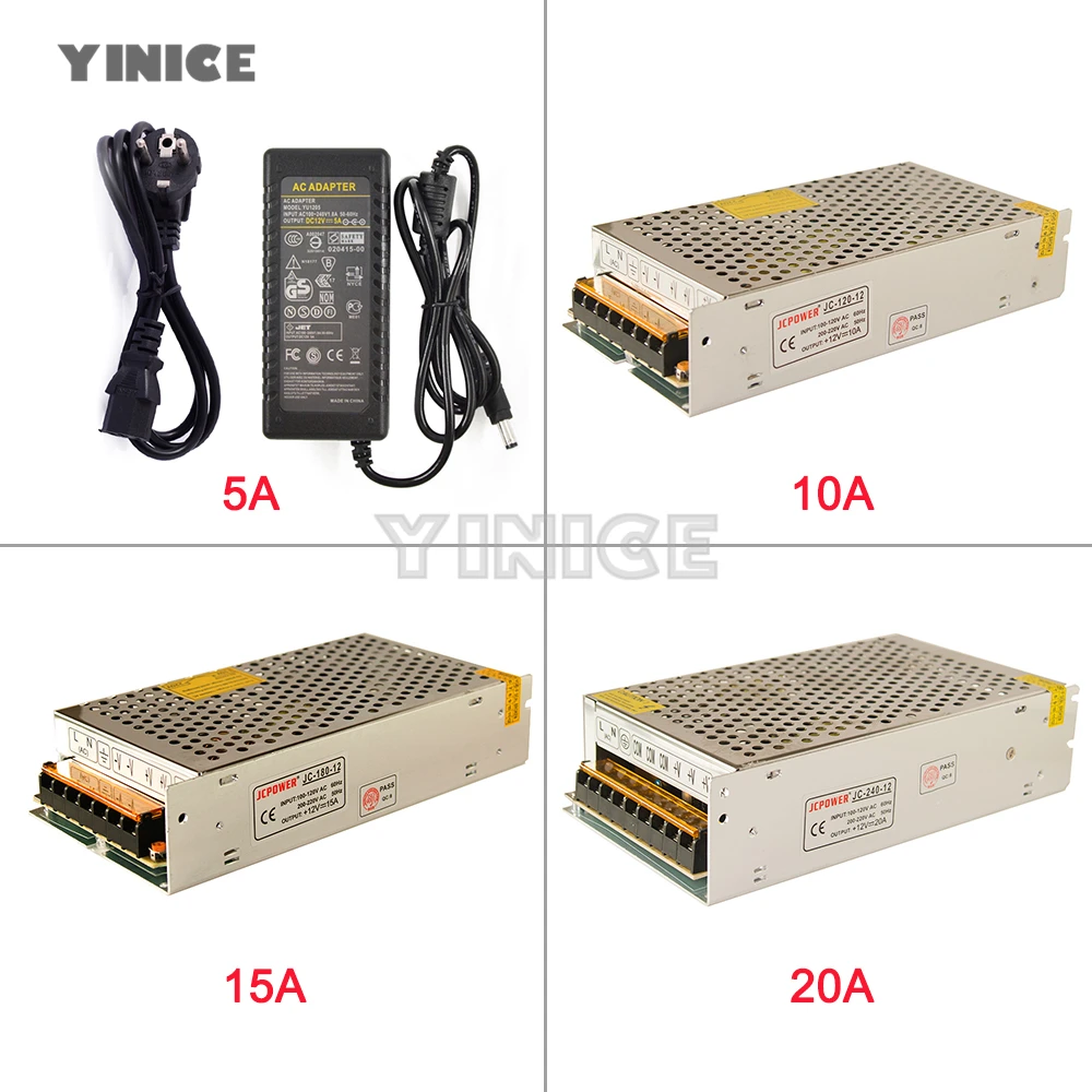 

12V Switch Power Supply AC100~240V To 12V 5A 10A 15A 20A lighting Transformers LED Driver Power Adapter For LED Strip light