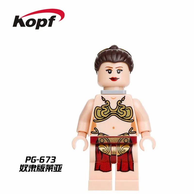 

Single Sale Super Figures Heroes Princess Leia Slave Qui-Gon Jinn Luke Skywalker Building Blocks Bricks Kids Gift Toys PG673