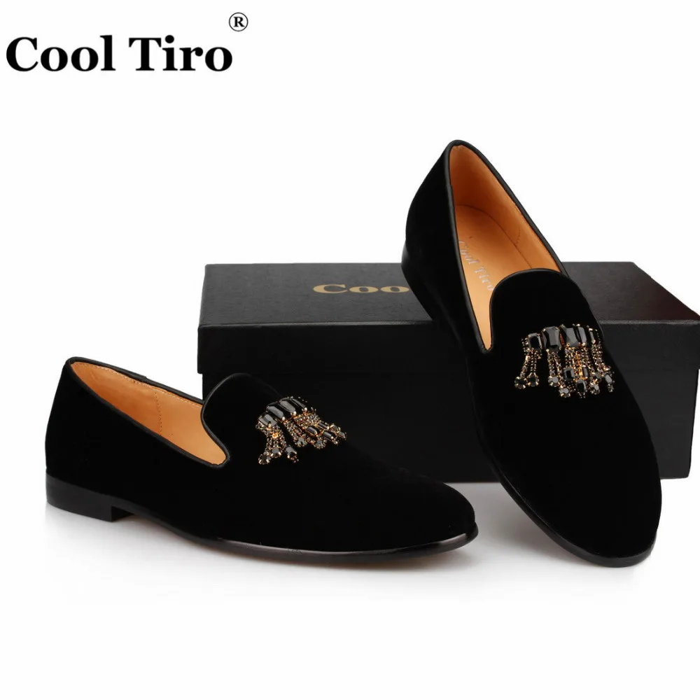 Velvet Loafers Crystal tassels Slippers (9)