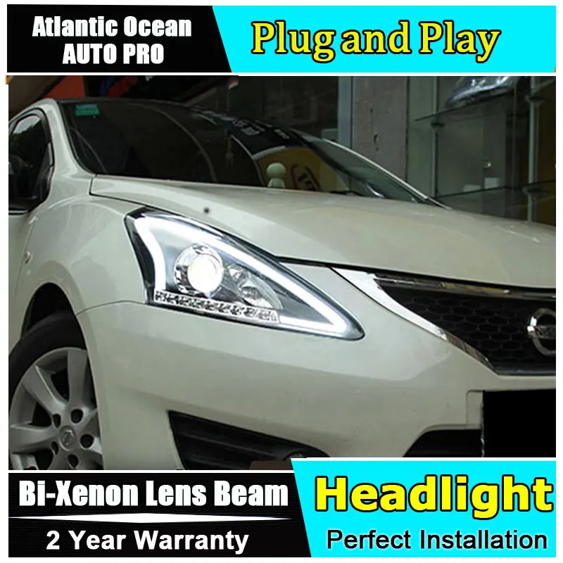 

Auto.Pro Car Styling for Nissan Tiida LED Headlight New Tiida Headlights DRL Lens Double Beam HID KIT Xenon bi xenon lens