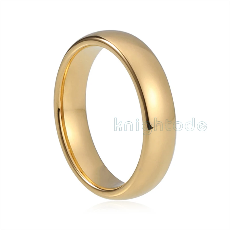 Knightode Tungsten Rings 4MM/6MM Wide Gold-Color Wedding Rings For Women And Men Jewelry