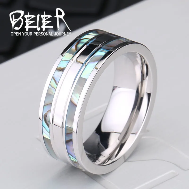 

Beier 316L Stainless Steel High Polished Shell Ring For Man/Woman Unique Color Party Fashion Jewelry LLBR-R026R