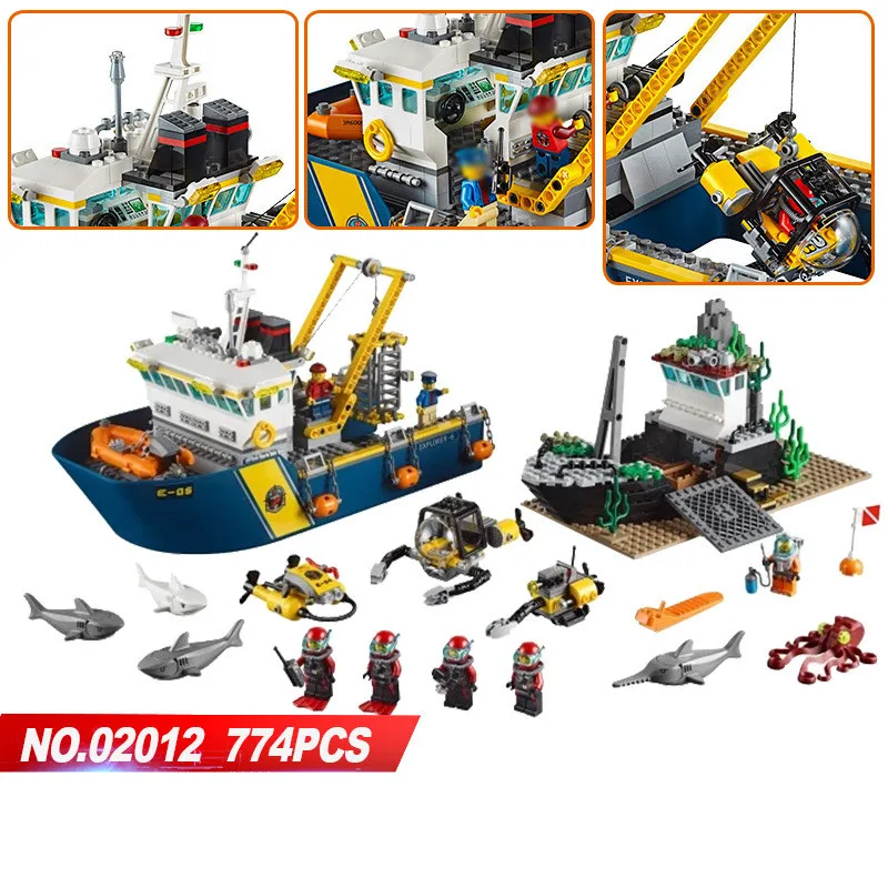 

Lepin 02012 Creative City Series Deepwater Exploration Vessel DIY Set Model Building Kits Blocks Bricks Children Toys Hobbies