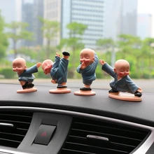 Автомобиль украшения 4 шт./компл. 4 прекрасный Кунг-фу монахов Будда Майтрея фигура куклы подарок милые приборной панели автомобиля украшения Аксессуары