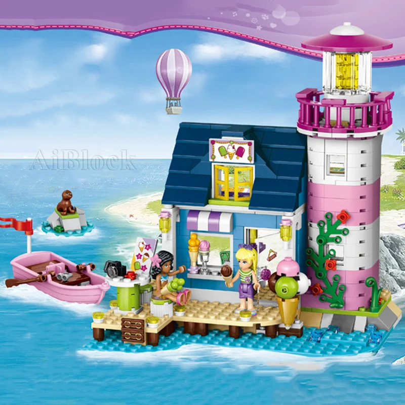 

Heartlake Lighthouse Building Blocks 479 Pcs Bricks With 2 Pcs Figures Compatible Legoing Friends For Girl Birthday Gift Toys