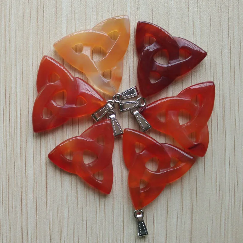 

2016 fashion hot sale top quality natural stone Hollow triangle charm pendants for jewelry making 6pcs/lot Wholesale free