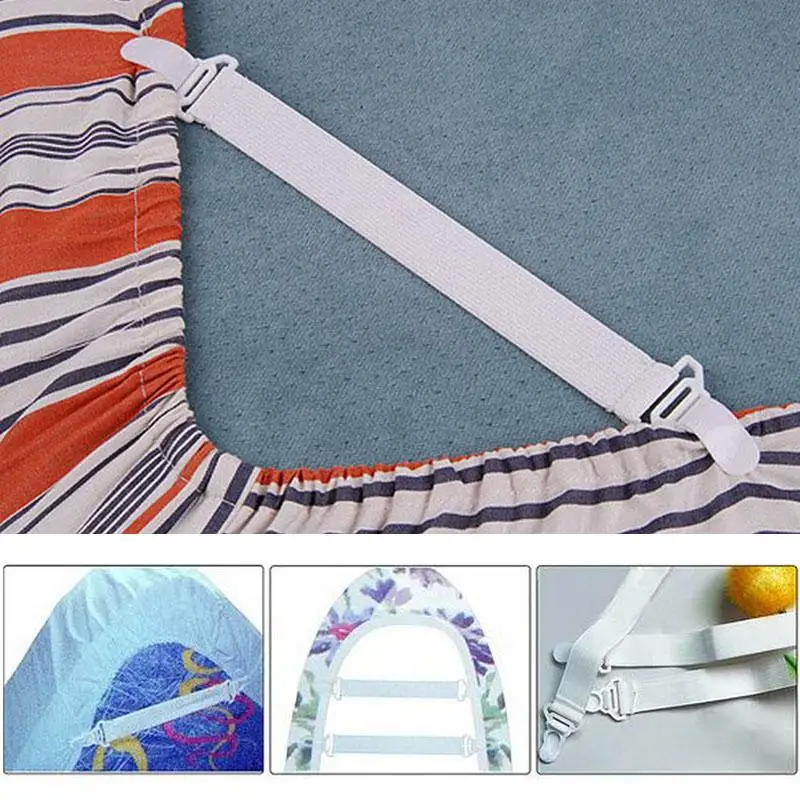 

Creative Multi-Function Sheet Fixing Tape Convenient Sheet Mattress Cover Blanket Clip Fastener Elastic Clip Set 4 Pieces/Set