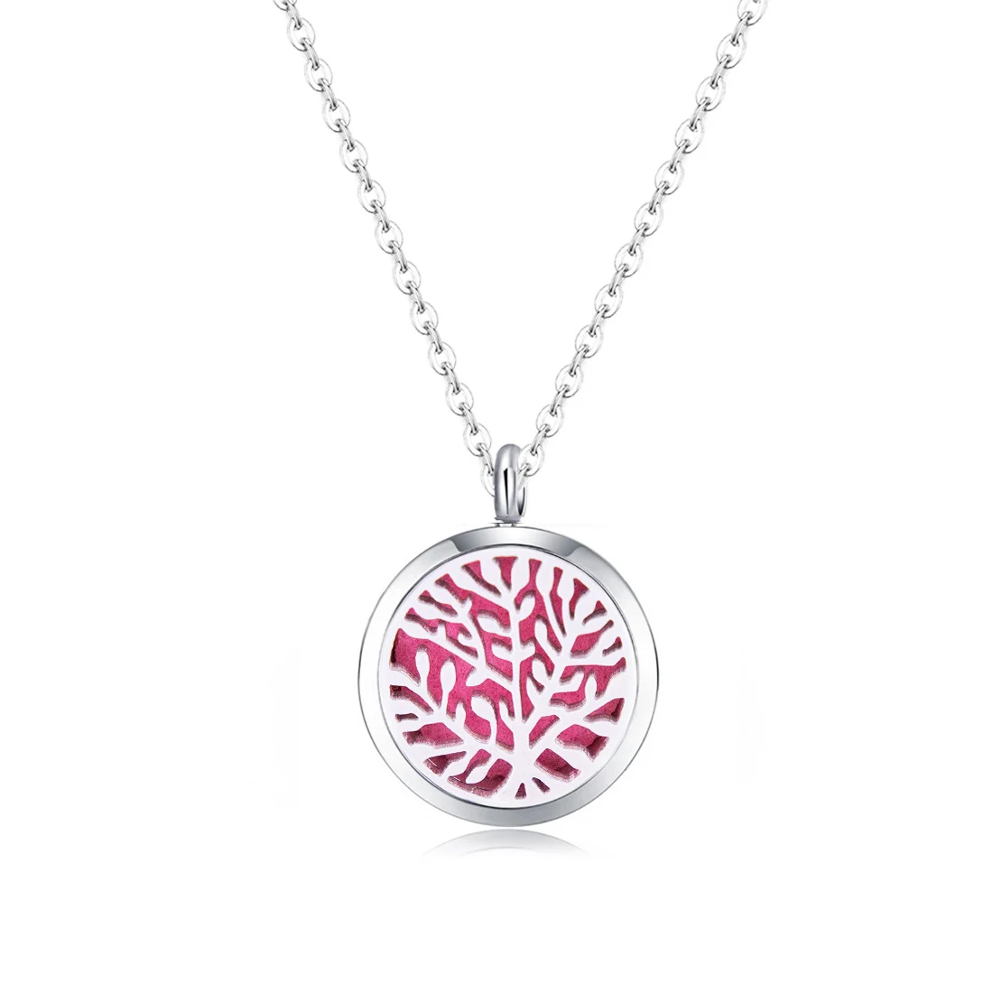 

10 pcs Mesinya Silver New Tree of Life (25mm) Aromatherapy/Essential Oils 316L Stainless Steel Diffuser Locket pendant Necklace