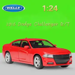 WELLY 1:24 литые автомобили имитационная модель автомобиля 2016 Dodge Challenger R/T Металл Игрушечная машина из сплава для Детский подарок коллекция