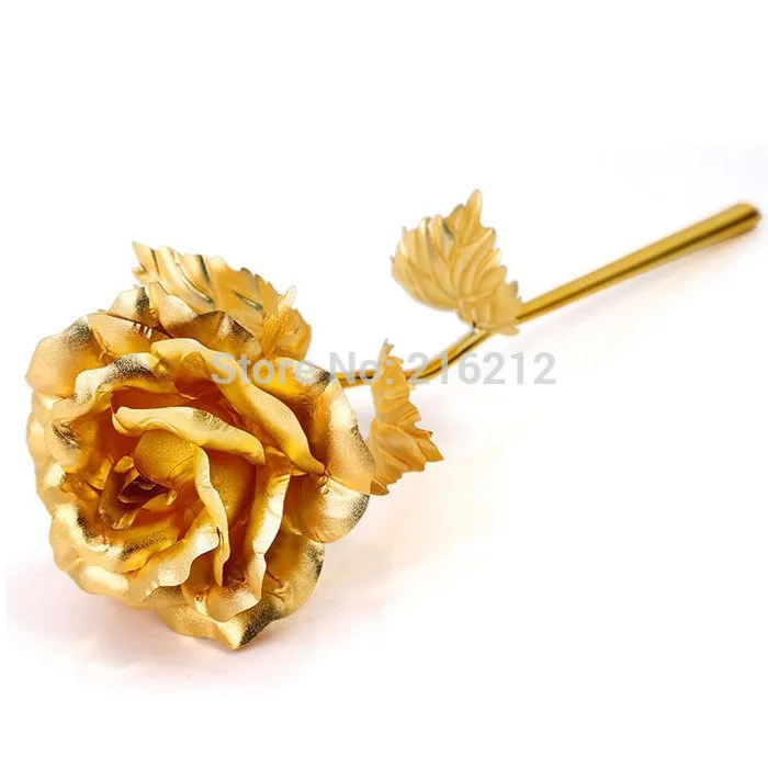 Свадебный подарок, День Святого Валентина, 24 k, золото, роза, цветок, 25 см, длина