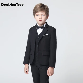 

2019 new explosion models british wind children's boy suit gentleman children's long sleeve vest piece set