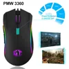 Delux M625 PMW3360 RGB Gaming Computer Mouse Ergonomic Wired 12000DPI Optical Usb Cable Gamer PC Mause With Fire Key For Laptop ► Photo 3/6