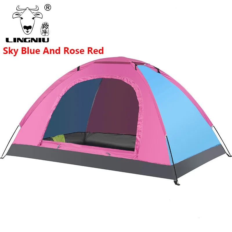 LING NIU Outdoor Tents High-Quality 1-2 Person Tent Ultralight Waterproof Hiking Beach Man Camping Fishing Tent Travel Tents