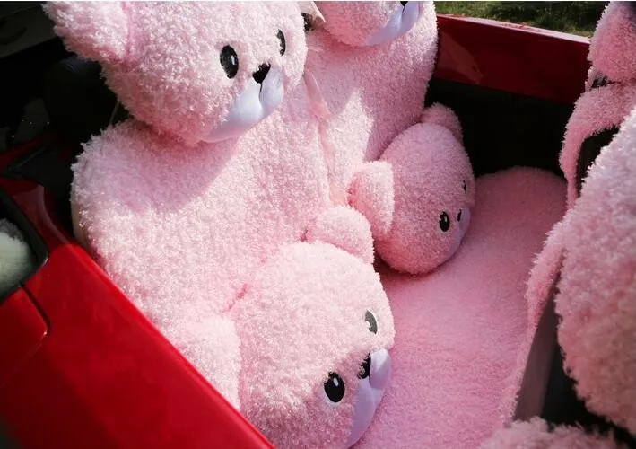 Mei-Mei-Bear-Lace-Universal-Automobile-Car-Seat-Cover-Rose-Velvet-Cushion-8pcs-16