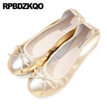 

Shoes Navy Blue Round Toe Big Size 10 Women Foldable Ballet Flats Ballerina Yellow Bow Large Metallic 11 Elderly Gold Peacock