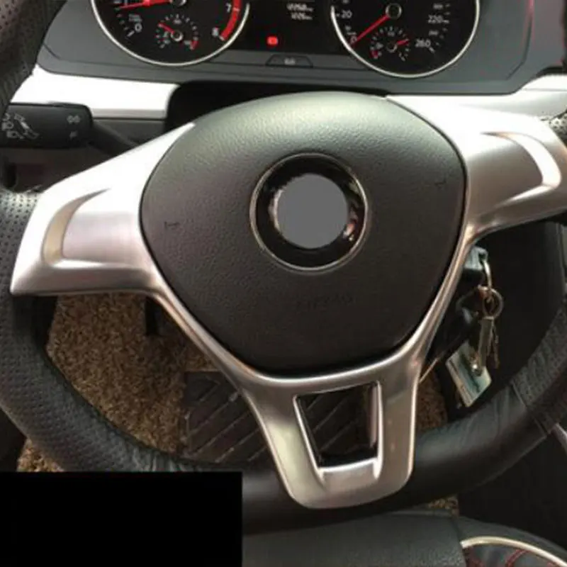Jameo Auto Car Steering Wheel Cover ABS Trim Decoration Sticker for Volkswagen VW Golf 7 GTI MK7 POLO 2014 2015 Jetta MK6 2015