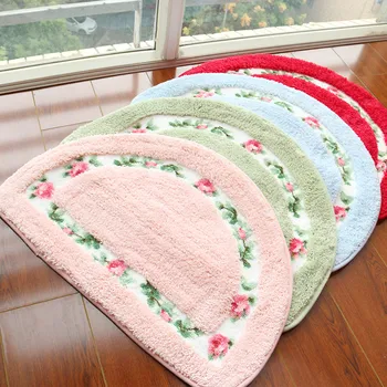 

Free Shipping 40x60cm 50x80cm semicircle Pastroal Style Skidproof Rug Hallyway Carpet Bathroom Rug/Area Rug/Pad/Door Mat