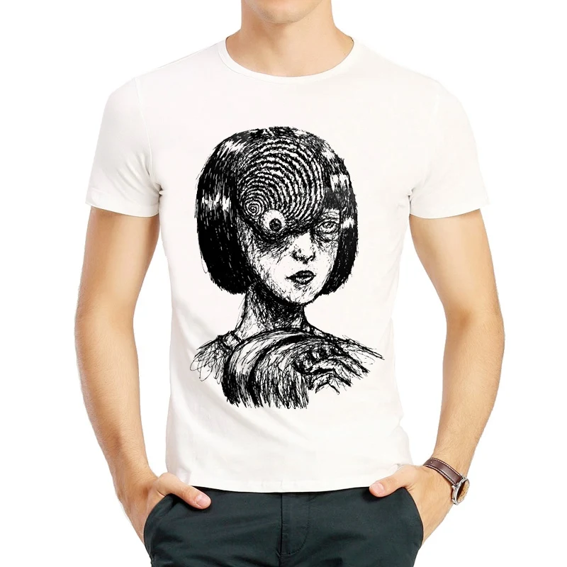 

Junji Itou T Shirt Fashion Mens Short Sleeve White Color Junji Itou Logo T Shirt Tees Top tshirt Unisex Scary Junji Itou T-shirt