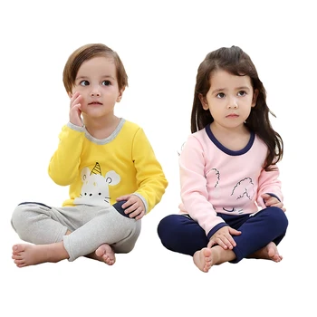 

2019 Cute Velvet Winter Children Thermal Underwear Suit Keep Warm Kid Clothes Sets Boys Girls Thickened Quilted Cotton Long John