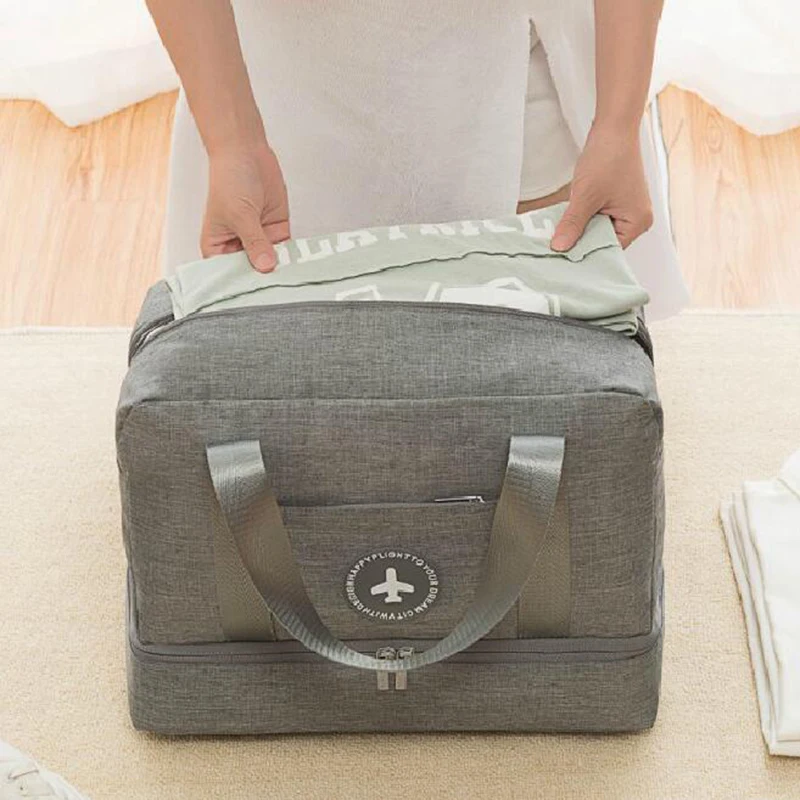  New Cationic Fabric Waterproof Travel Bag Large Capacity Double Layer Beach Bag Portable Duffle Bag - 32903038745