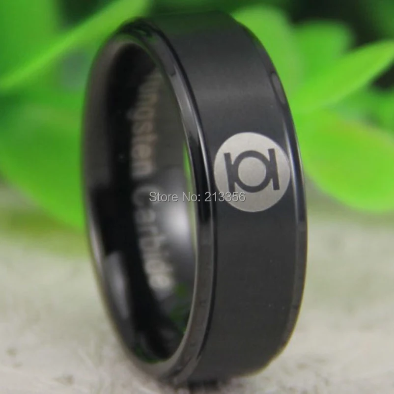 cheap price free shipping usa hot sales 8mm matte black stepped the green lantern new mens - Green Lantern Wedding Ring cheap price free shipping usa hot sales 8mm matte black stepped the green lantern new mens - Green Lantern Wedding Ring