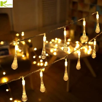 

Kingoffer WaterDrop Shape String Light 2M/3M/4M/5M/10M Christmas Wedding Party Decoration AA Battery Waterproof Led Lamp 9 Color