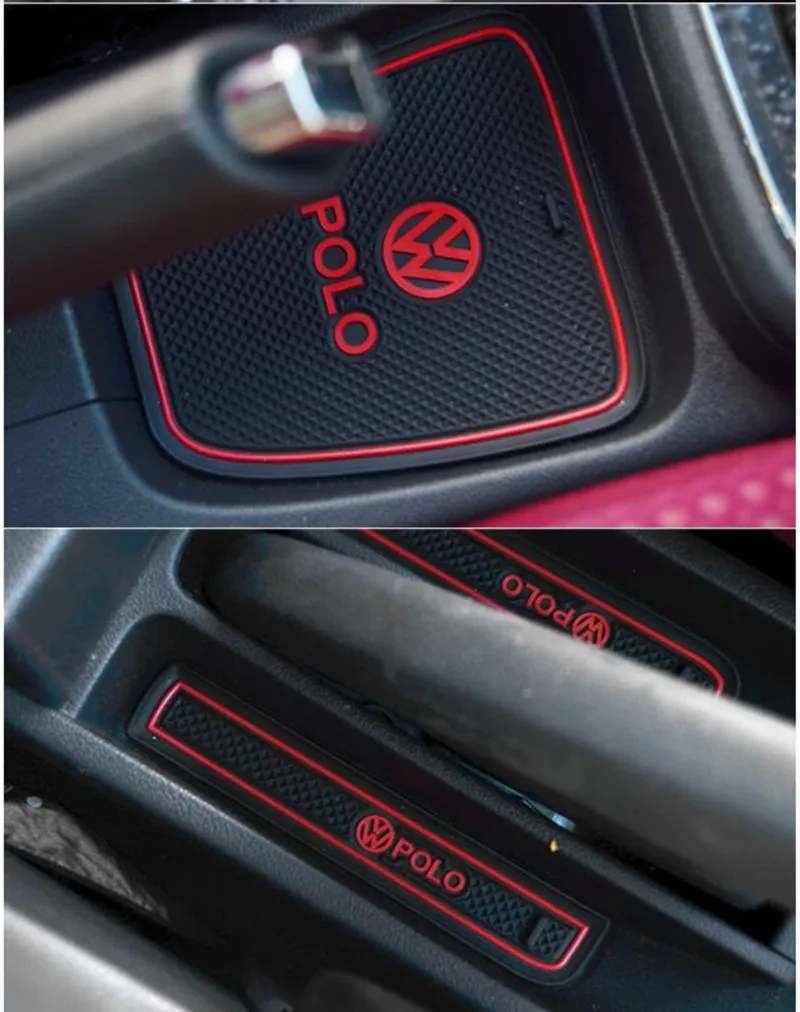 Противоскользящие резиновые прорезы для ворот коврик чашки Golf 7 MK7 Polo 6R 6C Scirocco