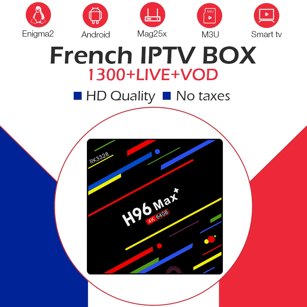 

H96max+ 32G/64G Android 8.1 tv box with 1200 live iptv subscriptions for Smart tv French Belgium Arabic Spain Iptv tv box free