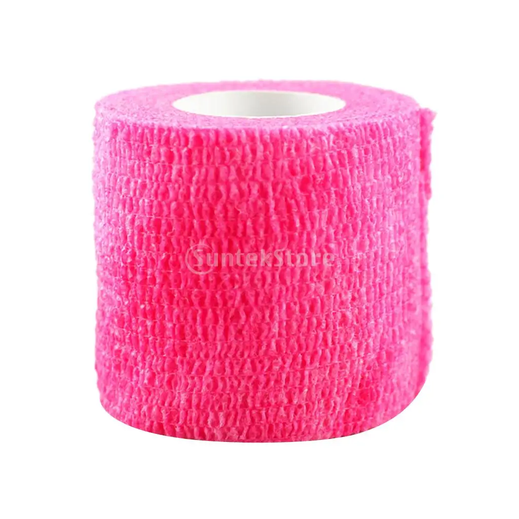 4,5 м x 5 см аптечка первой медицинской помощи спортивные травмы лодыжки до колена уход за гибкий стрейч самоклеящаяся Обёрточная бумага бандажная лента розовый/фиолетовый/красный - Цвет: Pink